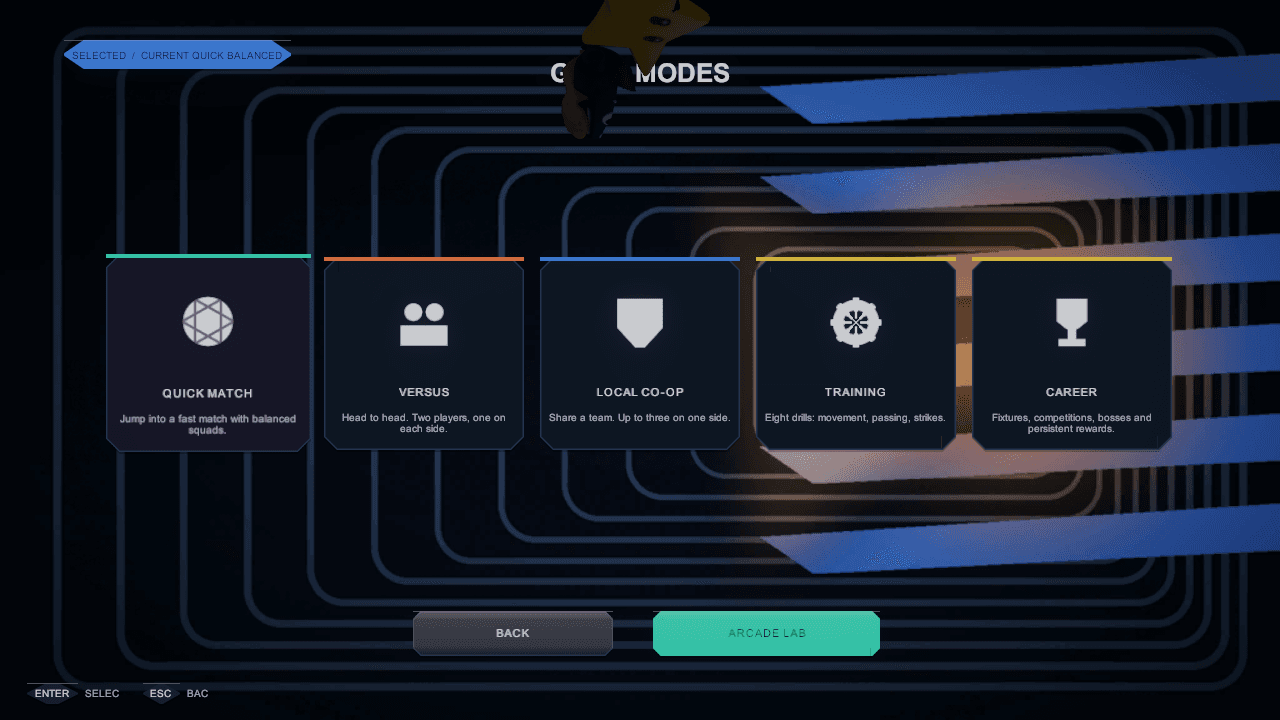 Game Modes in-engine screen capture