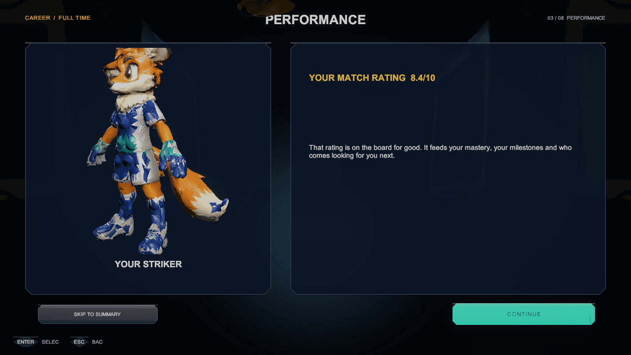 Performance Rating in-engine screen capture