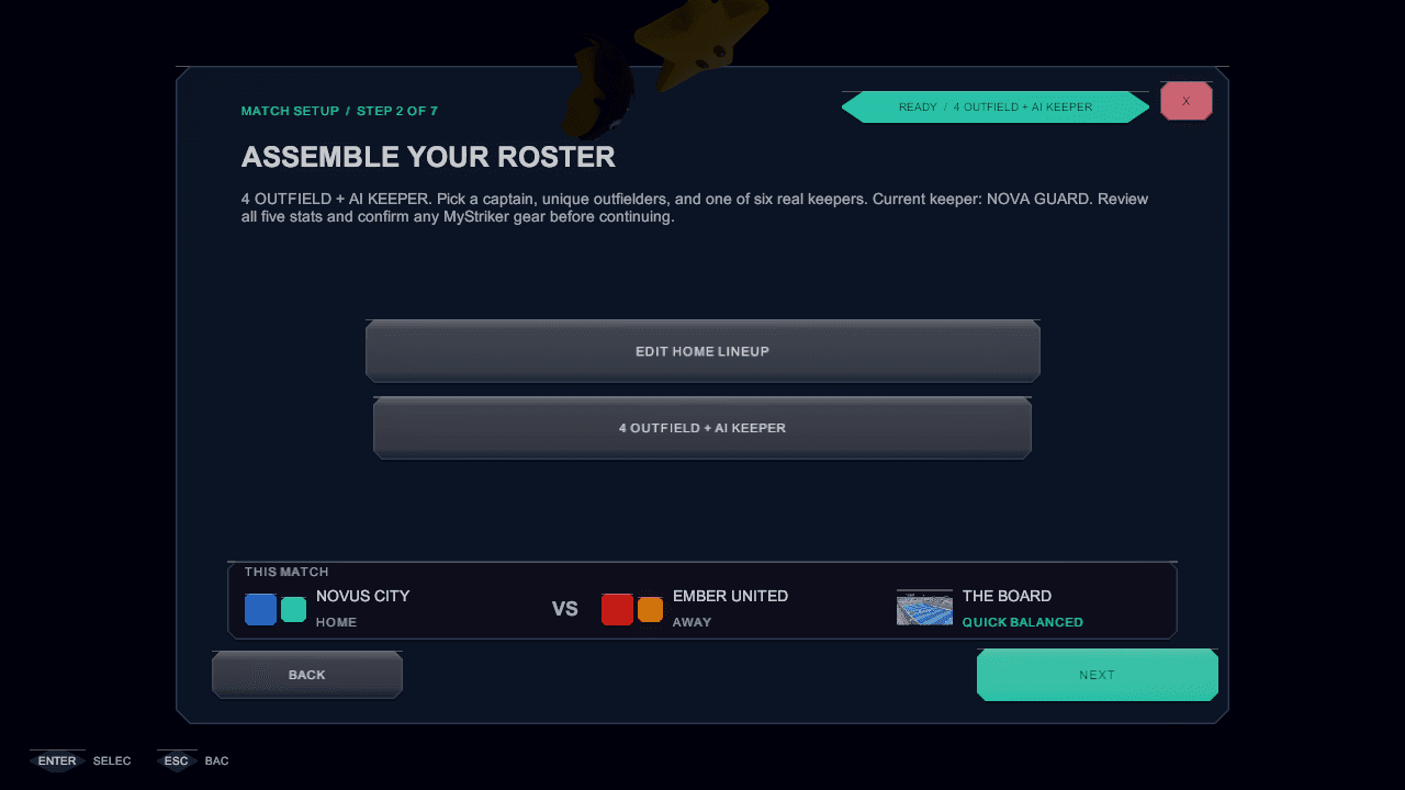 Quick Match Setup in-engine screen capture