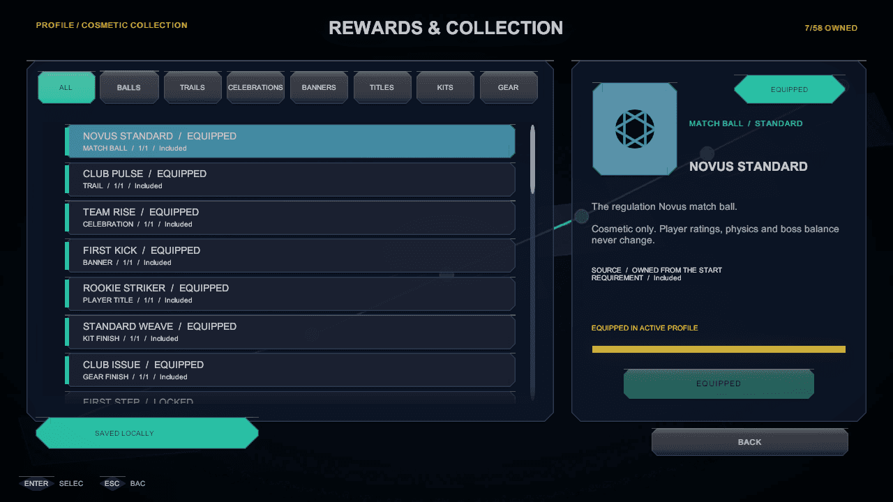 Rewards & Collection in-engine screen capture